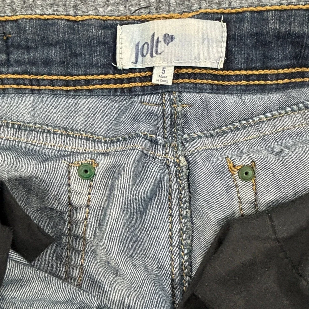 Jolt Skinny Jeans Women Size 5 Blue Dark Wash‎ Low Rise Embroidered Denim